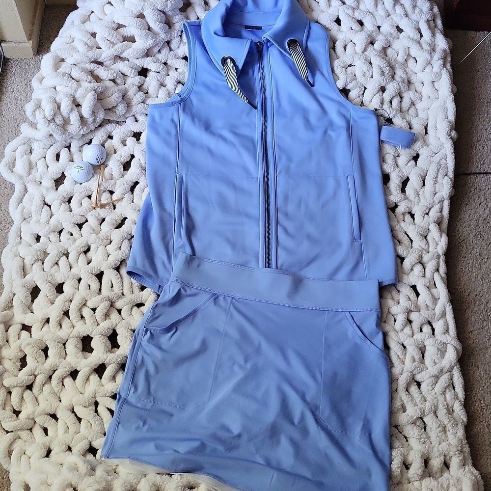 ⛳️ GOLF Belyn Key Pique Grommet Women's Golf Vest - Periwinkle. - Picture 9 of 10